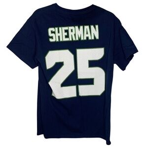Majestic Seattle Seahawks 25 Sherman Jersey Tshirt
